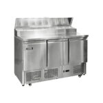 Mesa pizzera Ilumi SLD-3TS con fondo blanco