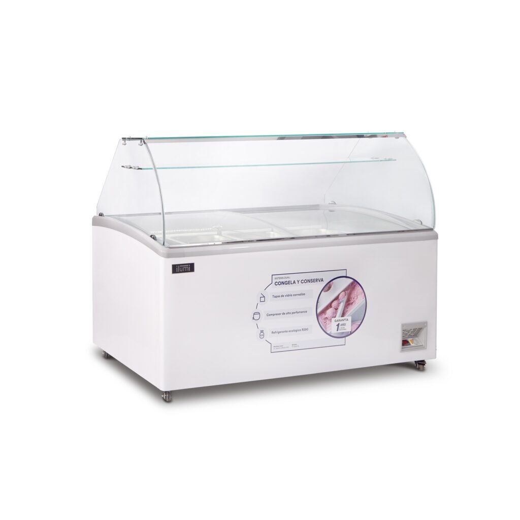 Congelador para helados con tapa de vidrio Ilumi TF-5200TG 520 L