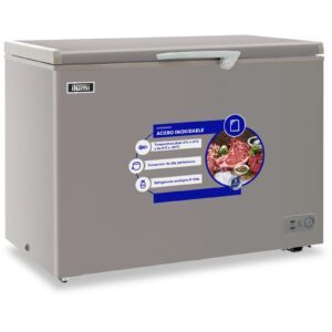Congeladora horizontal Ilumi TFI-3400DG 340 L gris oscuro de acero inoxidable