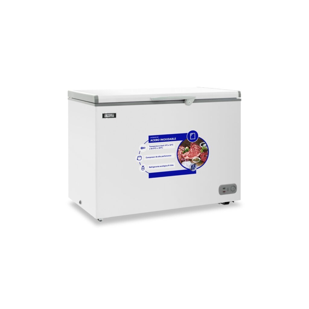 Congeladora horizontal Ilumi TFI-3400WH 340 L blanca de acero inoxidable