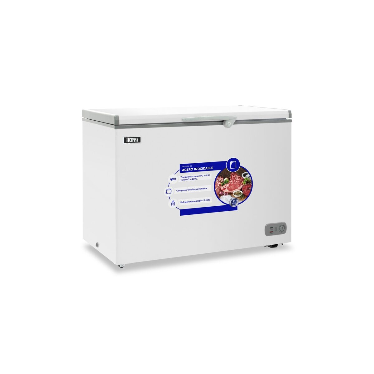 Congeladora horizontal Ilumi TFI-3400WH 340 L blanca de acero inoxidable