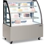 Vitrina refrigerada Ilumi VRDH-1250AI de acero inoxidable con vidrio curvo