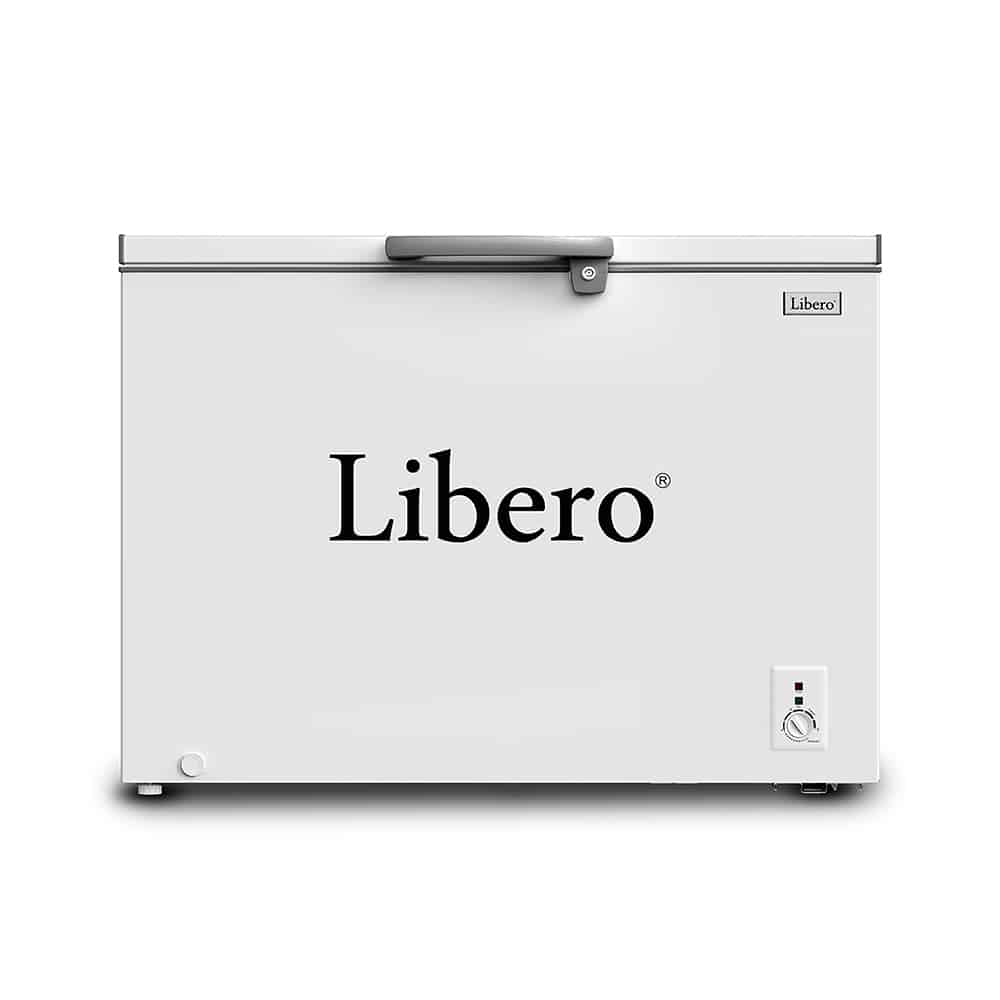congeladora horizontal Libero LFH-301V sobre fondo blanco